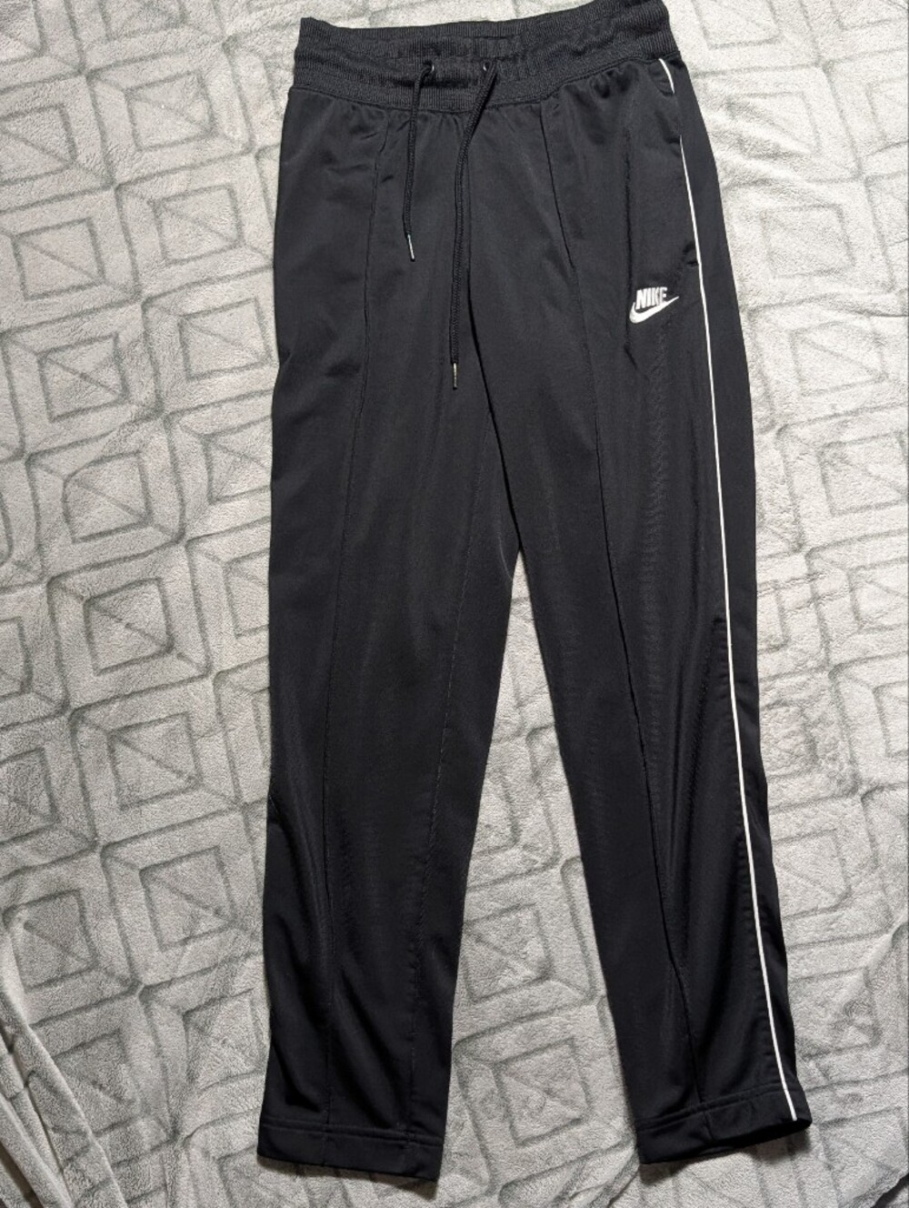 Nike Black Track Pants with White Piping